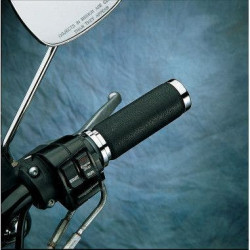 PartzBiz HD DSDS243105 - Drag Specialties ปลอกหุ้มยางสีดำพื้นผิว Chrome Ends Harley Cable Throttle | DS-243105
