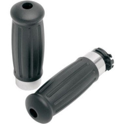 PartzBiz HD DS06300594 - Drag Specialties ปลอกแฮนด์ยางสไตล์วินเทจ Chrome Trim Harley Cable Throttle | 0630-0594