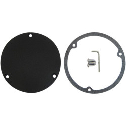 PartzBiz HD DS11070364 - Drag Specialtiesริ้วรอยสีดำ 3 Hole Die Cast Domed Derby Cover Harley Big Twin | 1107-0364