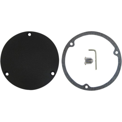PartzBiz HD: 4417008-Drag Specialties Wrinkle Black 3 Hole Die Cast Domed Derby Cover Harley Big Twin | 1107-0364