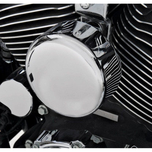 PartzBiz HD: 4416975-Drag Speciaties Chrome Round Horn Cover for Harley V-Twin Softail FLH FXD XL | 2107-0043