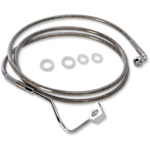 PartzBiz HD: 4416959-Drag Stainless Clear Coated Extended Length Front Brake Line +4" Overall 68ÔøΩ" | 1741-4499 PartzBiz HD: 4416959-Drag Stainless Clear Coated Extended Length Front Brake Line +4" Overall 68ÔøΩ" | 1741-4499