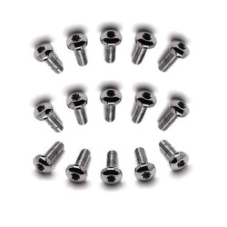 PartzBiz HD TR044286 (x2) & TR044479 - แผ่นดิสก์คู่ด้านหน้าและด้านหลังชุบโครเมี่ยมเกรด 8 Torx Rotor Bolts Harley 8793-5 และ 9818-5