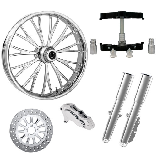 PartzBiz HD: 4416809-Dynasty Chrome 23" Wheel Tire Single Side w/ Raked Triple Trees Lowers & Sliders | DYNASTY-SNGL-CHR-KIT-23PCKG PartzBiz HD: 4416809-Dynasty Chrome 23" Wheel Tire Single Side w/ Raked Triple Trees Lowers & Sliders | DYNASTY-SNGL-CHR-KIT-23PCKG