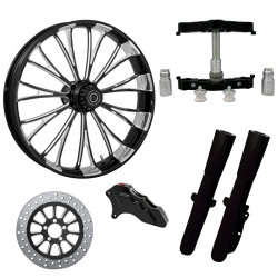 PartzBiz HD DYNASTY-SNGL-ECL-KIT-23PCKG - Dynasty Eclipse 23 ” ยางล้อด้านเดียวพร้อมท่อนล่างและตัวเลื่อนแบบ Raked Triple Trees | DYNASTY-SNGL-ECL-KIT-23PCKG