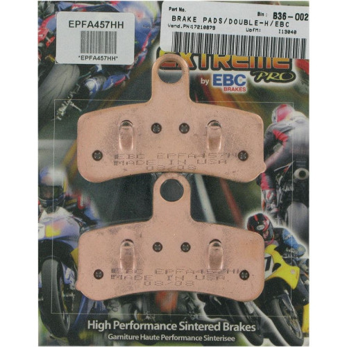 PartzBiz HD: 4416511-EBC Extreme Performance Sintered Front Brake Pads Harley FXD 08-17 Softail 08-14 | EPFA457HH PartzBiz HD: 4416511-EBC Extreme Performance Sintered Front Brake Pads Harley FXD 08-17 Softail 08-14 | EPFA457HH