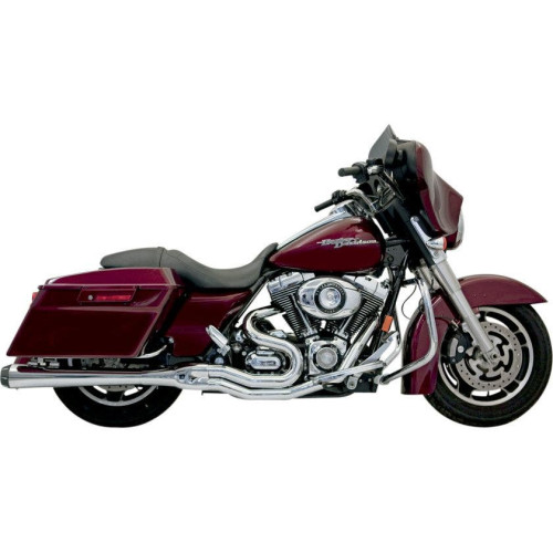 PartzBiz HD: 4416420-Bassani Chrome B4 2-1 Stepped Header Exhaust System Megaphone 95-16 Harley FLH/T | FLH-747 PartzBiz HD: 4416420-Bassani Chrome B4 2-1 Stepped Header Exhaust System Megaphone 95-16 Harley FLH/T | FLH-747