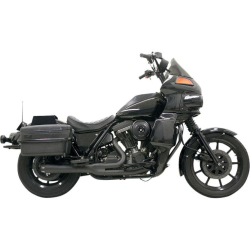 PartzBiz HD: 4416396-Bassani Black Road Rage 2 Into 1 Short Exhaust Harley FXR 84-00 w/ Boards | 1FXRFB
