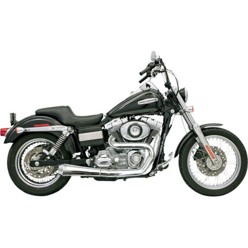 PartzBiz HD: 4416398-Bassani Chrome Road Rage 2 Into 1 Short Upswept Exhaust Harley FXD 06-16 | 1D5250