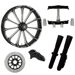 PartzBiz HD EXILE-SNGL-ECL-KIT-23PCKG - ยางล้อ Exile Eclipse 23” ด้านเดียวพร้อมท่อนล่างและตัวเลื่อนแบบ Raked Triple Trees | พลัดถิ่น-SNGL-ECL-KIT-23PCKG