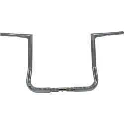 PartzBiz HD FBI-705014 - Fat Baggers Inc 1-1/4 EZ ติดตั้งแฮนด์แบบ Flat Top 12 นิ้ว Rise Harley 88-Up