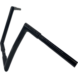 PartzBiz HD FBI-708012-B - Fat Baggers Inc สีดำ 1-1/4” EZ Install 12” แฮนด์ทรงแบนด้านบน Harley Softail Dyna 07-17