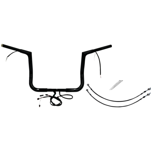 PartzBiz HD: 4416291-FBI Black 12" Flat Top Plug n Play EZ 1-1/4" Handlebar Kit Harley 14-15 FLH/T | 701212-B PartzBiz HD: 4416291-FBI Black 12" Flat Top Plug n Play EZ 1-1/4" Handlebar Kit Harley 14-15 FLH/T | 701212-B
