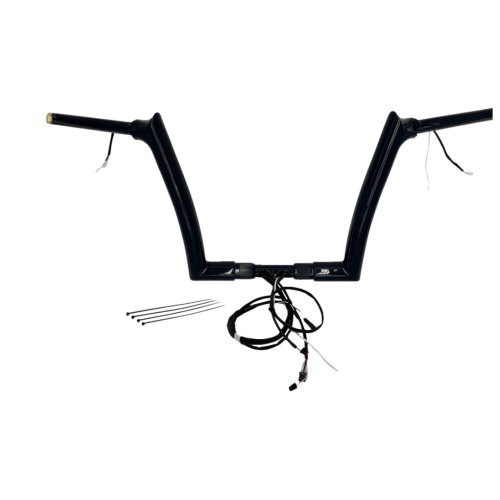 PartzBiz HD: 4416299-FBI Black 12" Pointed Top Plug n Play EZ 1-1/2" Handlebar Kit Harley 16-20 FLTRX/S FLTRU | 802312-B