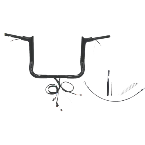 PartzBiz HD: 4416258-FBI Black 12" Pointed Top Plug n Play EZ 1-1/2" Handlebar Kit Harley 21-23 FLH/T | 812012-B