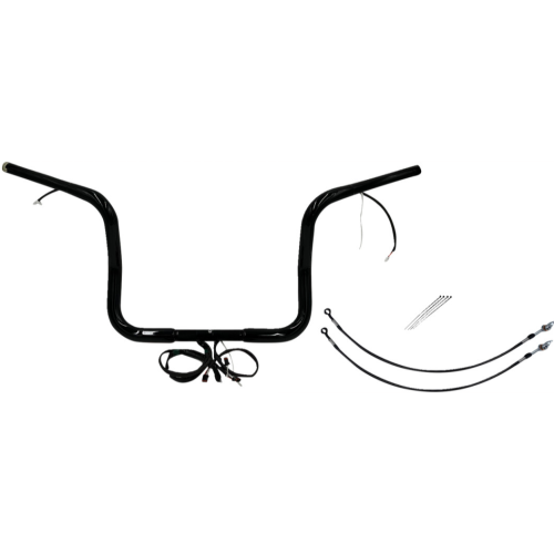 PartzBiz HD: 4416269-FBI Black 12" Round Top Plug n Play EZ 1-1/4" Handlebar Kit Harley 16-20 FLH/T | 902512-B PartzBiz HD: 4416269-FBI Black 12" Round Top Plug n Play EZ 1-1/4" Handlebar Kit Harley 16-20 FLH/T | 902512-B