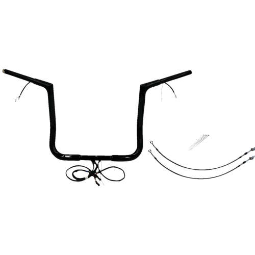 PartzBiz HD: 4416237-FBI Black 14" Flat Top Plug n Play EZ 1-1/4" Handlebar Kit Harley 16-20 FLH/T | 702214-B PartzBiz HD: 4416237-FBI Black 14" Flat Top Plug n Play EZ 1-1/4" Handlebar Kit Harley 16-20 FLH/T | 702214-B