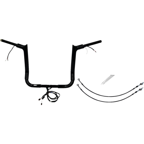 PartzBiz HD: 4416243-FBI Black 14" Pointed Top Plug n Play EZ 1-1/2" Handlebar Kit Harley 16-20 FLH/T | 802214-B PartzBiz HD: 4416243-FBI Black 14" Pointed Top Plug n Play EZ 1-1/2" Handlebar Kit Harley 16-20 FLH/T | 802214-B