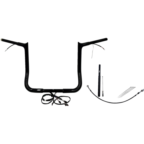 PartzBiz HD: 4416251-FBI Black 14" Pointed Top Plug n Play EZ 1-1/4" Handlebar Kit Harley 21-23 FLH/T | 912014-B PartzBiz HD: 4416251-FBI Black 14" Pointed Top Plug n Play EZ 1-1/4" Handlebar Kit Harley 21-23 FLH/T | 912014-B