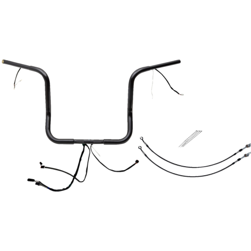 PartzBiz HD: 4416256-FBI Black 14" Round Top Plug n Play EZ 1-1/4" Handlebar Kit Harley 14-15 FLH/T | 901514-B PartzBiz HD: 4416256-FBI Black 14" Round Top Plug n Play EZ 1-1/4" Handlebar Kit Harley 14-15 FLH/T | 901514-B