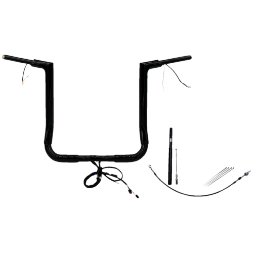 PartzBiz HD: 4416221-FBI Black 16" Flat Top Plug n Play EZ 1-1/2" Handlebar Kit Harley 21-23 FLH/T | 612016-B PartzBiz HD: 4416221-FBI Black 16" Flat Top Plug n Play EZ 1-1/2" Handlebar Kit Harley 21-23 FLH/T | 612016-B