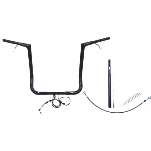 PartzBiz HD: 4416227-FBI Black 16" Flat Top Plug n Play EZ 1-1/4" Handlebar Kit Harley 21-23 FLH/T | 712016-B PartzBiz HD: 4416227-FBI Black 16" Flat Top Plug n Play EZ 1-1/4" Handlebar Kit Harley 21-23 FLH/T | 712016-B