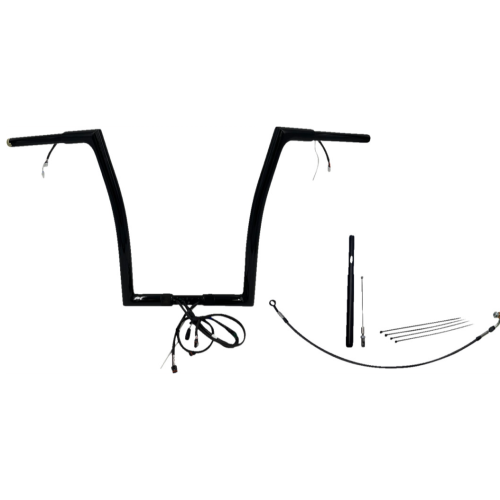 PartzBiz HD: 4416228-FBI Black 16" Flat Top Plug n Play EZ 1-1/4" Handlebar Kit Harley 21-23 FLTRX/S | 712916-B PartzBiz HD: 4416228-FBI Black 16" Flat Top Plug n Play EZ 1-1/4" Handlebar Kit Harley 21-23 FLTRX/S | 712916-B