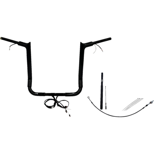 PartzBiz HD: 4416233-FBI Black 16" Pointed Top Plug n Play EZ 1-1/2" Handlebar Kit Harley 21-23 FLH/T | 812016-B PartzBiz HD: 4416233-FBI Black 16" Pointed Top Plug n Play EZ 1-1/2" Handlebar Kit Harley 21-23 FLH/T | 812016-B