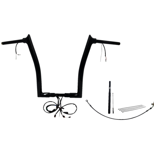 PartzBiz HD: 4416234-FBI Black 16" Pointed Top Plug n Play EZ 1-1/2" Handlebar Kit Harley 21-23 FLTRX/S FLTRU | 812916-B PartzBiz HD: 4416234-FBI Black 16" Pointed Top Plug n Play EZ 1-1/2" Handlebar Kit Harley 21-23 FLTRX/S FLTRU | 812916-B