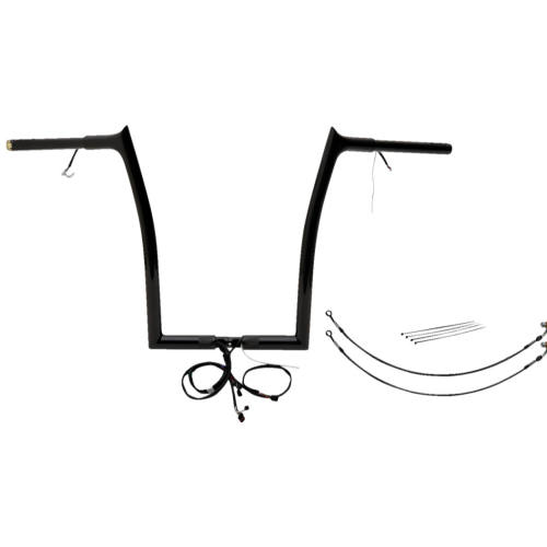 PartzBiz HD: 4416196-FBI Black 16" Pointed Top Plug n Play EZ 1-1/4" Handlebar Kit Harley 16-20 FLTRX/S | 902916-B PartzBiz HD: 4416196-FBI Black 16" Pointed Top Plug n Play EZ 1-1/4" Handlebar Kit Harley 16-20 FLTRX/S | 902916-B