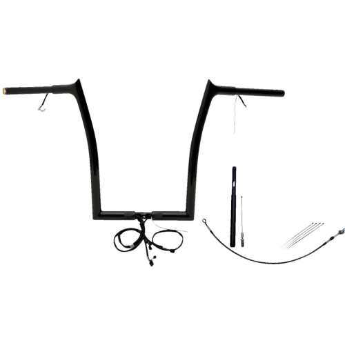PartzBiz HD: 4416198-FBI Black 16" Pointed Top Plug n Play EZ 1-1/4" Handlebar Kit Harley 21-23 FLTRX/S | 912916-B