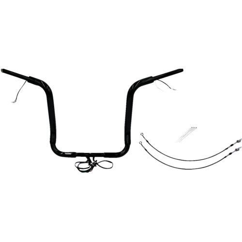 PartzBiz HD: 4416199-FBI Black 16" Round Top Plug n Play EZ 1-1/2" Handlebar Kit Harley 14-15 FLH Touring | 801516-B PartzBiz HD: 4416199-FBI Black 16" Round Top Plug n Play EZ 1-1/2" Handlebar Kit Harley 14-15 FLH Touring | 801516-B