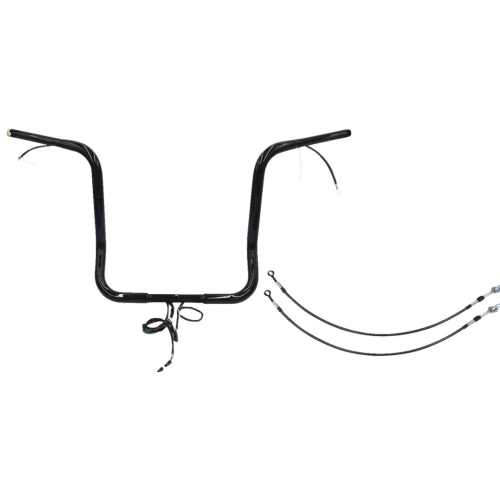 PartzBiz HD: 4416202-FBI Black 16" Round Top Plug n Play EZ 1-1/4" Handlebar Kit Harley 14-15 FLH/T | 901516-B