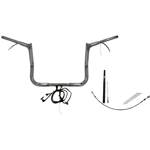 PartzBiz HD: 4416184-FBI Chrome 12 ” Pointed Top Plug n Play EZ 1-1/4 ” ชุดแฮนด์บาร์ Harley 21-23 FLH/T | 912012 PartzBiz HD: 4416184-FBI Chrome 12 ” Pointed Top Plug n Play EZ 1-1/4 ” ชุดแฮนด์บาร์ Harley 21-23 FLH/T | 912012