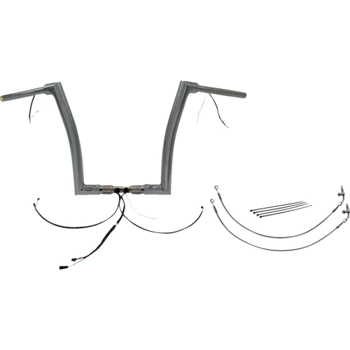 PartzBiz HD: 4416192-FBI Chrome 14" Flat Top Plug n Play EZ 1-1/2" Handlebar Kit Harley 15 FLTRX/S | 601314