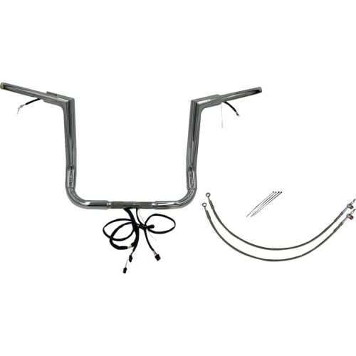 PartzBiz HD: 4416193-FBI Chrome 14" Flat Top Plug n Play EZ 1-1/2" Handlebar Kit Harley 16-20 FLH/T | 602214 PartzBiz HD: 4416193-FBI Chrome 14" Flat Top Plug n Play EZ 1-1/2" Handlebar Kit Harley 16-20 FLH/T | 602214