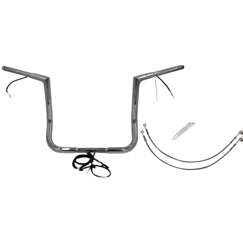 PartzBiz HD: 4416155-FBI Chrome 14" Flat Top Plug n Play EZ 1-1/4" Handlebar Kit Harley 14-15 FLH/T | 701214 PartzBiz HD: 4416155-FBI Chrome 14" Flat Top Plug n Play EZ 1-1/4" Handlebar Kit Harley 14-15 FLH/T | 701214