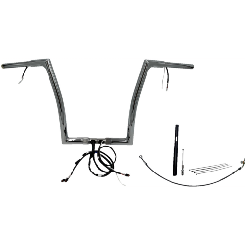 PartzBiz HD: 4416160-FBI Chrome 14" Flat Top Plug n Play EZ 1-1/4" Handlebar Kit Harley 21-23 FLTRX/S | 712914 PartzBiz HD: 4416160-FBI Chrome 14" Flat Top Plug n Play EZ 1-1/4" Handlebar Kit Harley 21-23 FLTRX/S | 712914