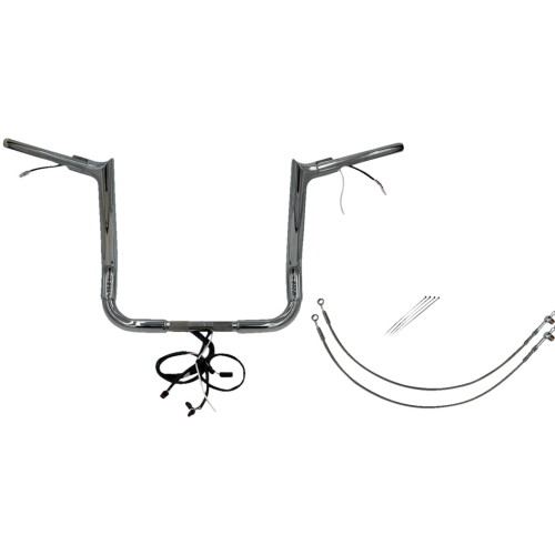 PartzBiz HD: 4416161-FBI Chrome 14" Pointed Top Plug n Play EZ 1-1/2" Handlebar Kit Harley 14-15 FLH/T | 801214 PartzBiz HD: 4416161-FBI Chrome 14" Pointed Top Plug n Play EZ 1-1/2" Handlebar Kit Harley 14-15 FLH/T | 801214