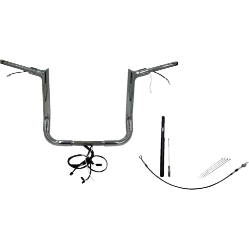 PartzBiz HD: 4416165-FBI Chrome 14" Pointed Top Plug n Play EZ 1-1/2" Handlebar Kit Harley 21-23 FLH/T | 812014 PartzBiz HD: 4416165-FBI Chrome 14" Pointed Top Plug n Play EZ 1-1/2" Handlebar Kit Harley 21-23 FLH/T | 812014