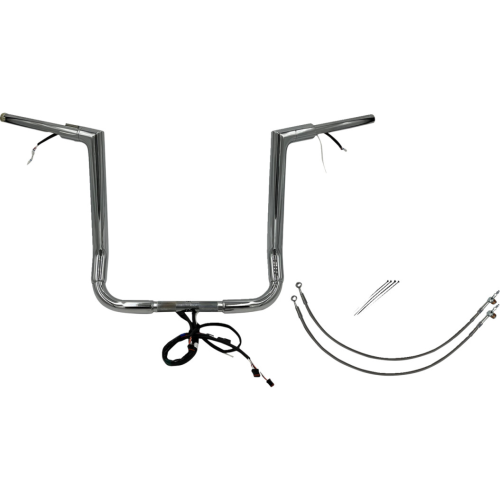 PartzBiz HD: 4416137-FBI Chrome 16" Flat Top Plug n Play EZ 1-1/2" Handlebar Kit Harley 14-15 FLH/T | 601216 PartzBiz HD: 4416137-FBI Chrome 16" Flat Top Plug n Play EZ 1-1/2" Handlebar Kit Harley 14-15 FLH/T | 601216