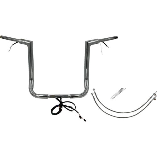 PartzBiz HD: 4416139-FBI Chrome 16" Flat Top Plug n Play EZ 1-1/2" Handlebar Kit Harley 16-20 FLH/T | 602216 PartzBiz HD: 4416139-FBI Chrome 16" Flat Top Plug n Play EZ 1-1/2" Handlebar Kit Harley 16-20 FLH/T | 602216