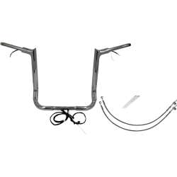 PartzBiz HD FBI-801216 - FBI Chrome 16" Pointed Top Plug n Play EZ 1-1/2" Handlebar Kit Harley 14-15 FLH/T | 801216
