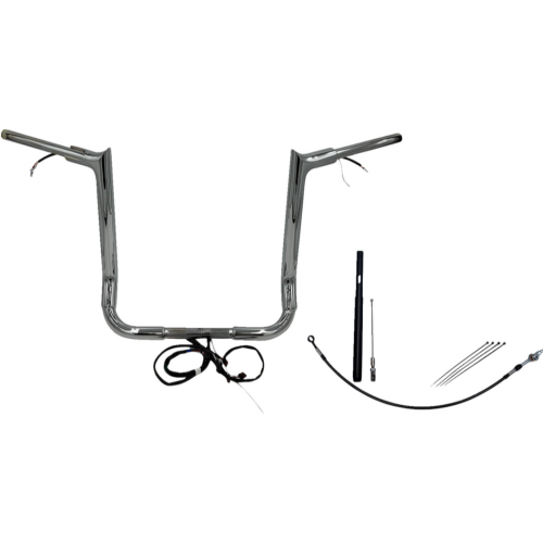 PartzBiz HD: 4416111-FBI Chrome 16" Pointed Top Plug n Play EZ 1-1/2" Handlebar Kit Harley 21-23 FLH/T | 812016 PartzBiz HD: 4416111-FBI Chrome 16" Pointed Top Plug n Play EZ 1-1/2" Handlebar Kit Harley 21-23 FLH/T | 812016