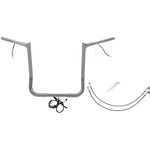 PartzBiz HD: 4416113-FBI Chrome 16" Pointed Top Plug n Play EZ 1-1/4" Handlebar Kit Harley 14-15 FLH/T | 901216 PartzBiz HD: 4416113-FBI Chrome 16" Pointed Top Plug n Play EZ 1-1/4" Handlebar Kit Harley 14-15 FLH/T | 901216