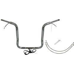 PartzBiz HD FBI-801516 - FBI Chrome 16 ” Round Top Plug n Play EZ 1-1/2 ” ชุดแฮนด์บาร์ Harley 14-15 FLH Touring | 801516