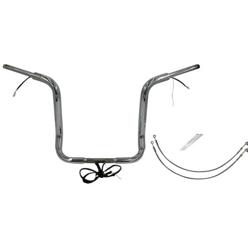 PartzBiz HD: 4416120-FBI Chrome 16" Round Top Plug n Play EZ 1-1/2" Handlebar Kit Harley 16-20 FLH Touring | 802516 PartzBiz HD: 4416120-FBI Chrome 16" Round Top Plug n Play EZ 1-1/2" Handlebar Kit Harley 16-20 FLH Touring | 802516