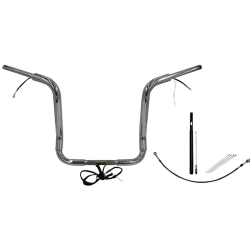 PartzBiz HD FBI-812416 - FBI Chrome 16" Round Top Plug n Play EZ 1-1/2" Handlebar Kit Harley 21-23 FLH Touring | 812416 PartzBiz HD FBI-812416 - FBI Chrome 16" Round Top Plug n Play EZ 1-1/2" Handlebar Kit Harley 21-23 FLH Touring | 812416