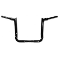 PartzBiz HD FBI-805012-B - FBI Fat Baggers 1-1/2 Black 12" EZ Install Pointed Handlebar Batwing 14-20 | 805012-B