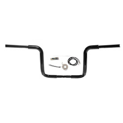 PartzBiz HD FBI-809412-B - FBI Fat Baggers 1-1/2 Black 12" EZ Install Rounded Top Handlelbar Cable PKG FLH 08-13 | 809412-B